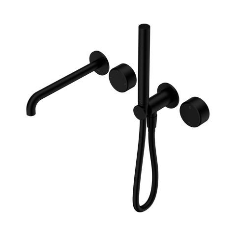 Nero Serenity Progressive Shower System 220mm Spout Slim Shower Trim Kit Only Metal Handle Matte Black 24E084MB