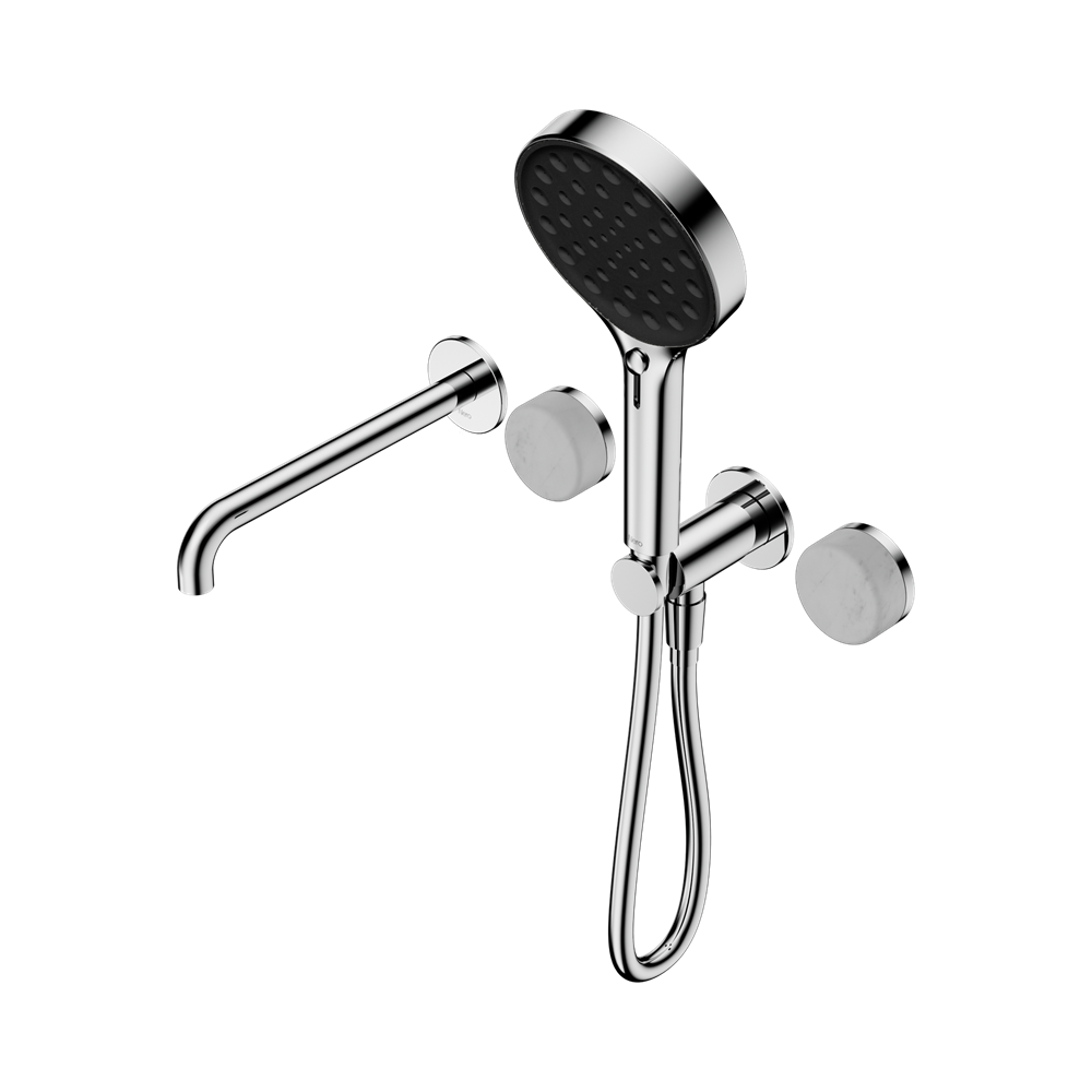 Nero Serenity Progressive Shower System 220mm Spout Serenity Shower Trim Kit Only Carrara Handle Chrome 24E085CH
