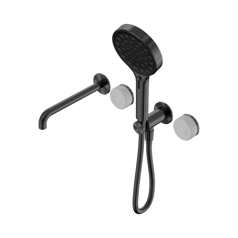 Nero Serenity Progressive Shower System 220mm Spout Serenity Shower Trim Kit Only Carrara Handle Gunmetal 24E085GM