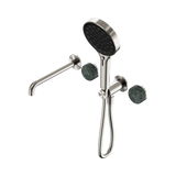 Nero Serenity Progressive Shower System 220mm Spout Serenity Shower Trim Kit Only Verde Alpi Handle Brushed Nickel 24E086BN