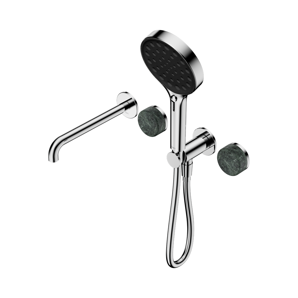 Nero Serenity Progressive Shower System 220mm Spout Serenity Shower Trim Kit Only Verde Alpi Handle Chrome 24E086CH