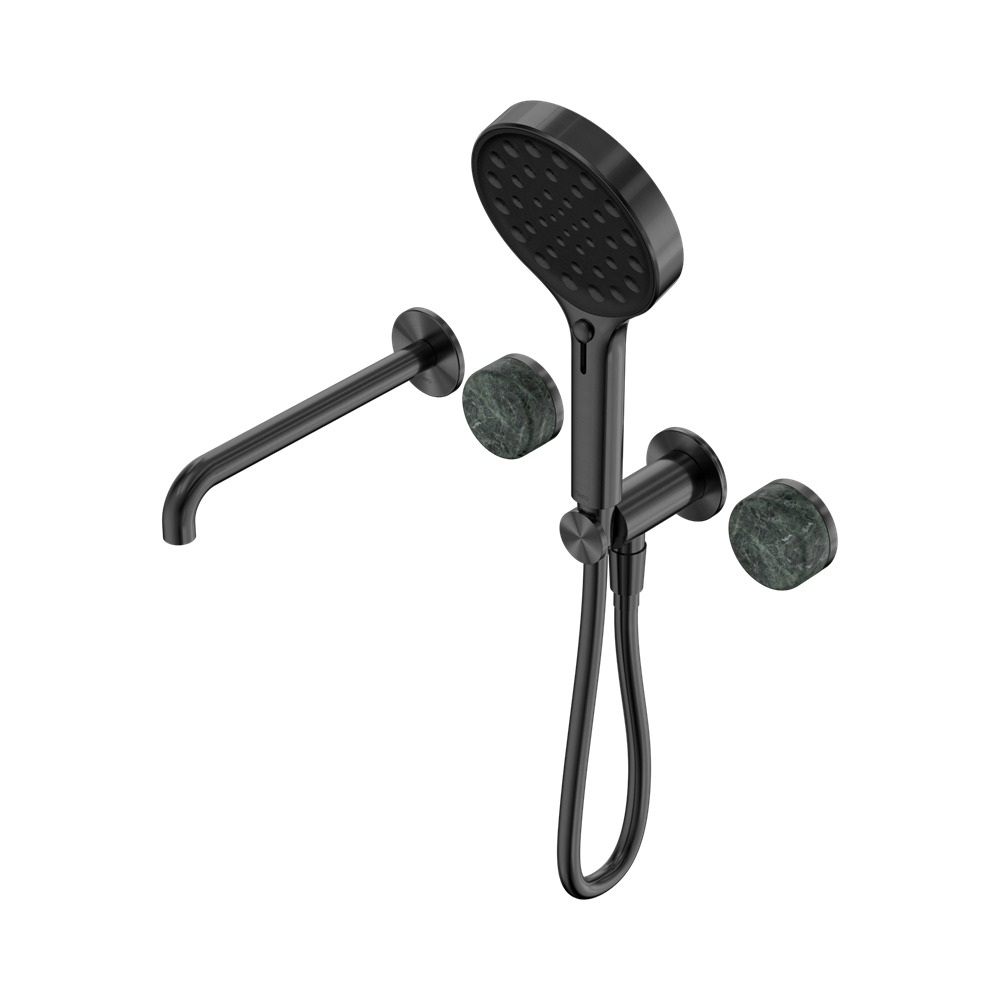 Nero Serenity Progressive Shower System 220mm Spout Serenity Shower Trim Kit Only Verde Alpi Handle Gunmetal 24E086GM