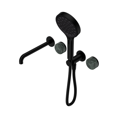 Nero Serenity Progressive Shower System 220mm Spout Serenity Shower Trim Kit Only Verde Alpi Handle Matte Black 24E086MB