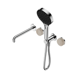 Nero Serenity Progressive Shower System 220mm Spout Serenity Shower Trim Kit Only Rome Travertine Handle Chrome 24E087CH