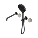 Nero Serenity Progressive Shower System 220mm Spout Serenity Shower Trim Kit Only Rome Travertine Handle Gunmetal 24E087GM