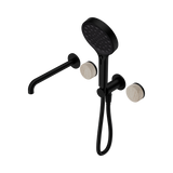 Nero Serenity Progressive Shower System 220mm Spout Serenity Shower Trim Kit Only Rome Travertine Handle Matte Black 24E087MB