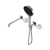 Nero Serenity Progressive Shower System 220mm Spout Serenity Shower Trim Kit Only Arabescato Corchia Handle Brushed Nickel 24E088BN