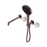 Nero Serenity Progressive Shower System 220mm Spout Serenity Shower Trim Kit Only Arabescato Corchia Handle Brushed Bronze 24E088BZ