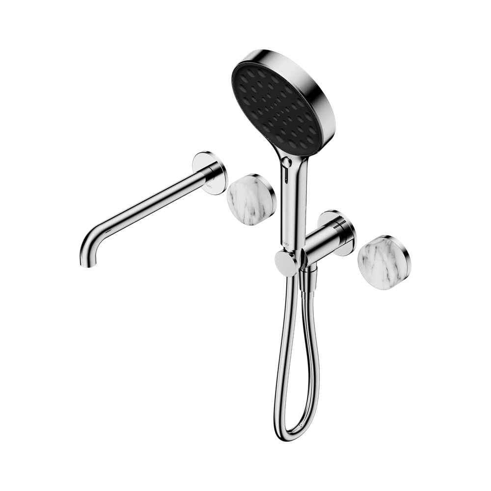 Nero Serenity Progressive Shower System 220mm Spout Serenity Shower Trim Kit Only Arabescato Corchia Handle Chrome 24E088CH
