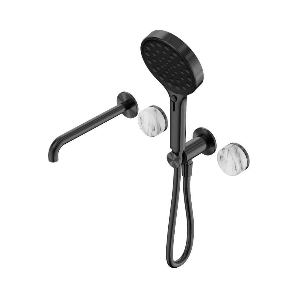 Nero Serenity Progressive Shower System 220mm Spout Serenity Shower Trim Kit Only Arabescato Corchia Handle Gunmetal 24E088GM