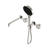 Nero Serenity Progressive Shower System 220mm Spout Serenity Shower Trim Kit Only Metal Handle Brushed Nickel 24E090BN