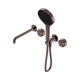 Nero Serenity Progressive Shower System 220mm Spout Serenity Shower Trim Kit Only Metal Handle Brushed Bronze 24E090BZ