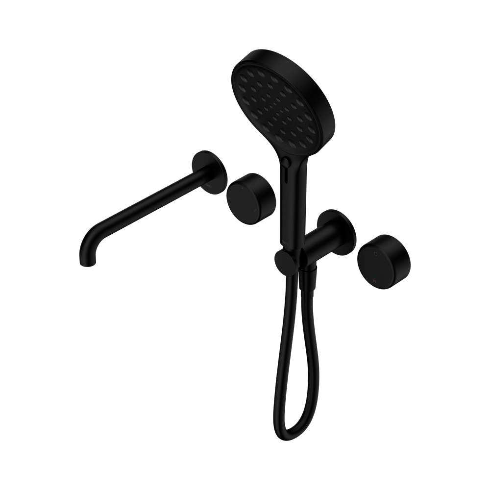 Nero Serenity Progressive Shower System 220mm Spout Serenity Shower Trim Kit Only Metal Handle Matte Black 24E090MB