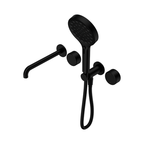 Nero Serenity Progressive Shower System 220mm Spout Serenity Shower Trim Kit Only Metal Handle Matte Black 24E090MB