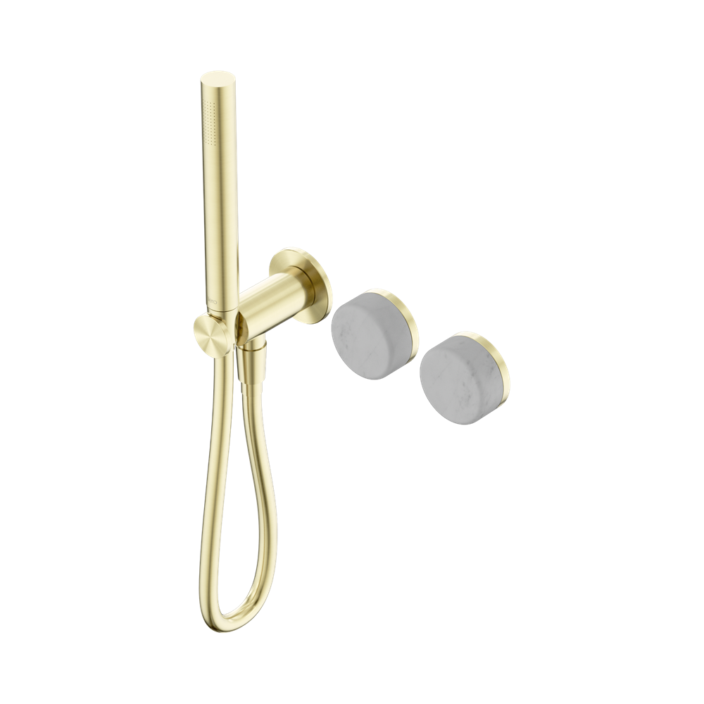 Nero Serenity Progressive Shower System Slim Shower Trim Kit Only Carrara Handle Brushed Gold 24E091BG