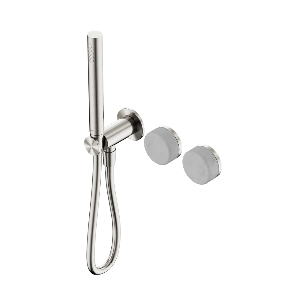 Nero Serenity Progressive Shower System Slim Shower Trim Kit Only Carrara Handle Brushed Nickel 24E091BN