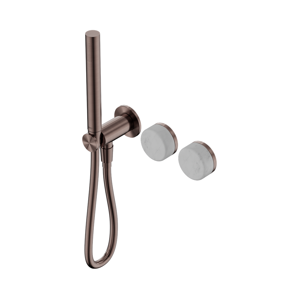Nero Serenity Progressive Shower System Slim Shower Trim Kit Only Carrara Handle Brushed Bronze 24E091BZ