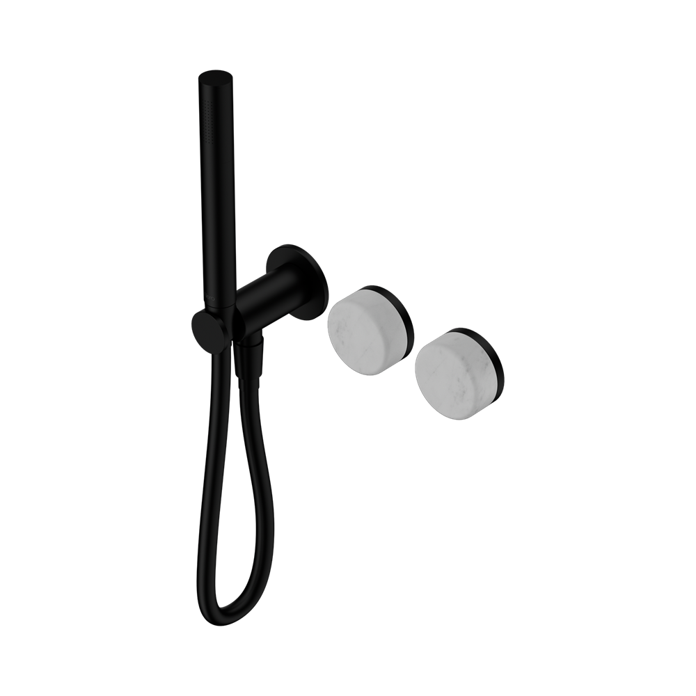 Nero Serenity Progressive Shower System Slim Shower Trim Kit Only Carrara Handle Matte Black 24E091MB