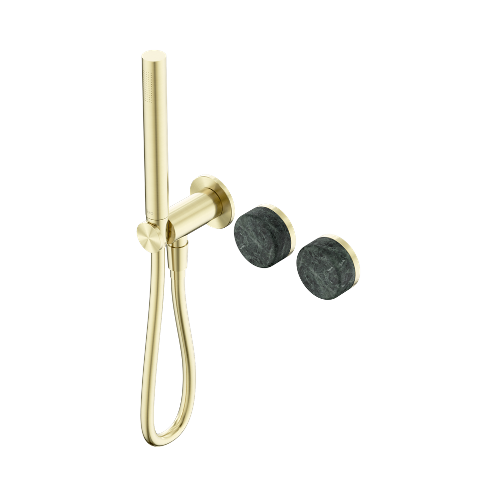 Nero Serenity Progressive Shower System Slim Shower Trim Kit Only Verde Alpi Handle Brushed Gold 24E092BG