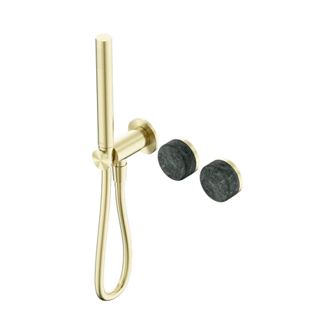 Nero Serenity Progressive Shower System Slim Shower Trim Kit Only Verde Alpi Handle Brushed Gold 24E092BG