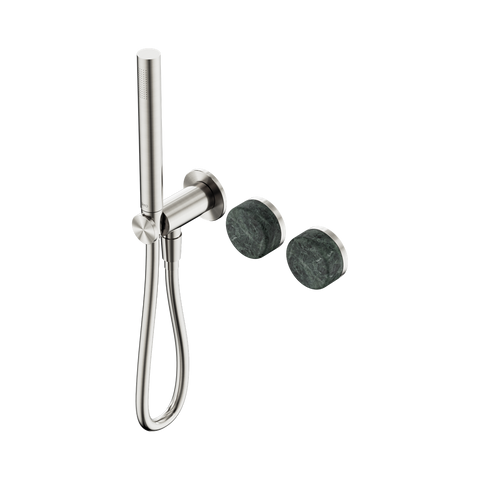 Nero Serenity Progressive Shower System Slim Shower Trim Kit Only Verde Alpi Handle Brushed Nickel 24E092BN