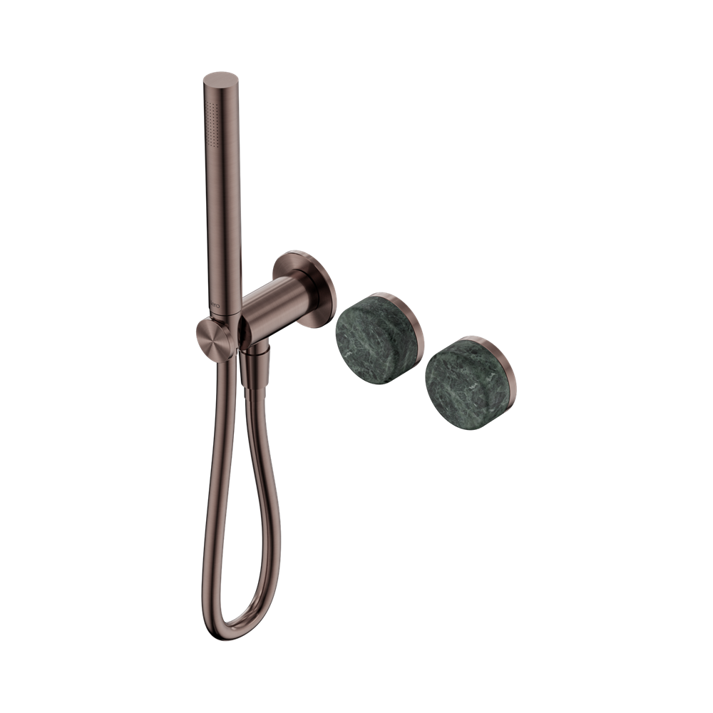 Nero Serenity Progressive Shower System Slim Shower Trim Kit Only Verde Alpi Handle Brushed Bronze 24E092BZ
