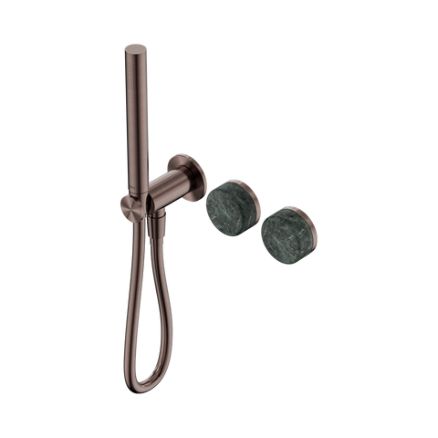 Nero Serenity Progressive Shower System Slim Shower Trim Kit Only Verde Alpi Handle Brushed Bronze 24E092BZ