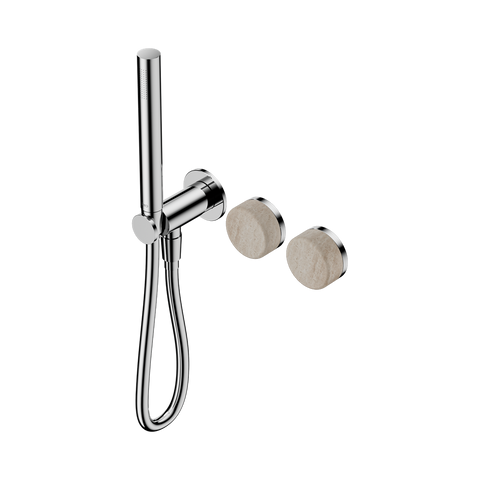 Nero Serenity Progressive Shower System Slim Shower Trim Kit Only Rome Travertine Handle Chrome 24E093CH