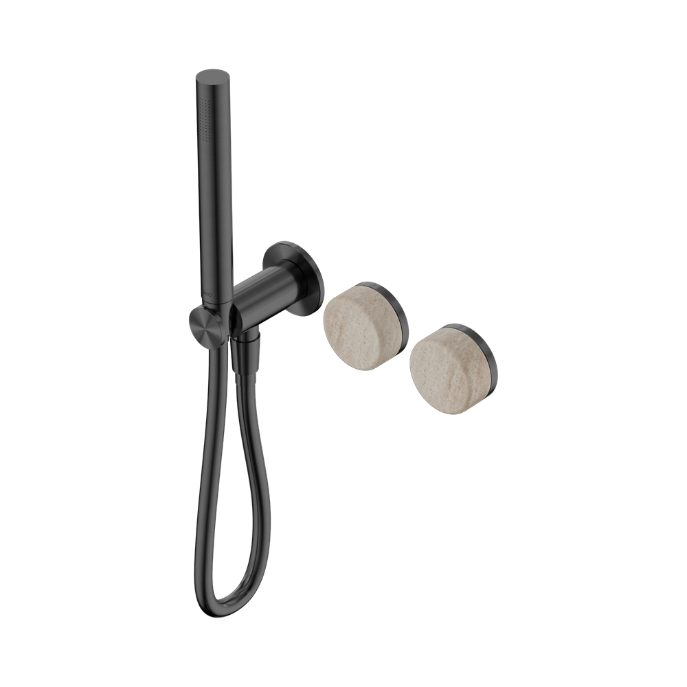 Nero Serenity Progressive Shower System Slim Shower Trim Kit Only Rome Travertine Handle Gunmetal 24E093GM