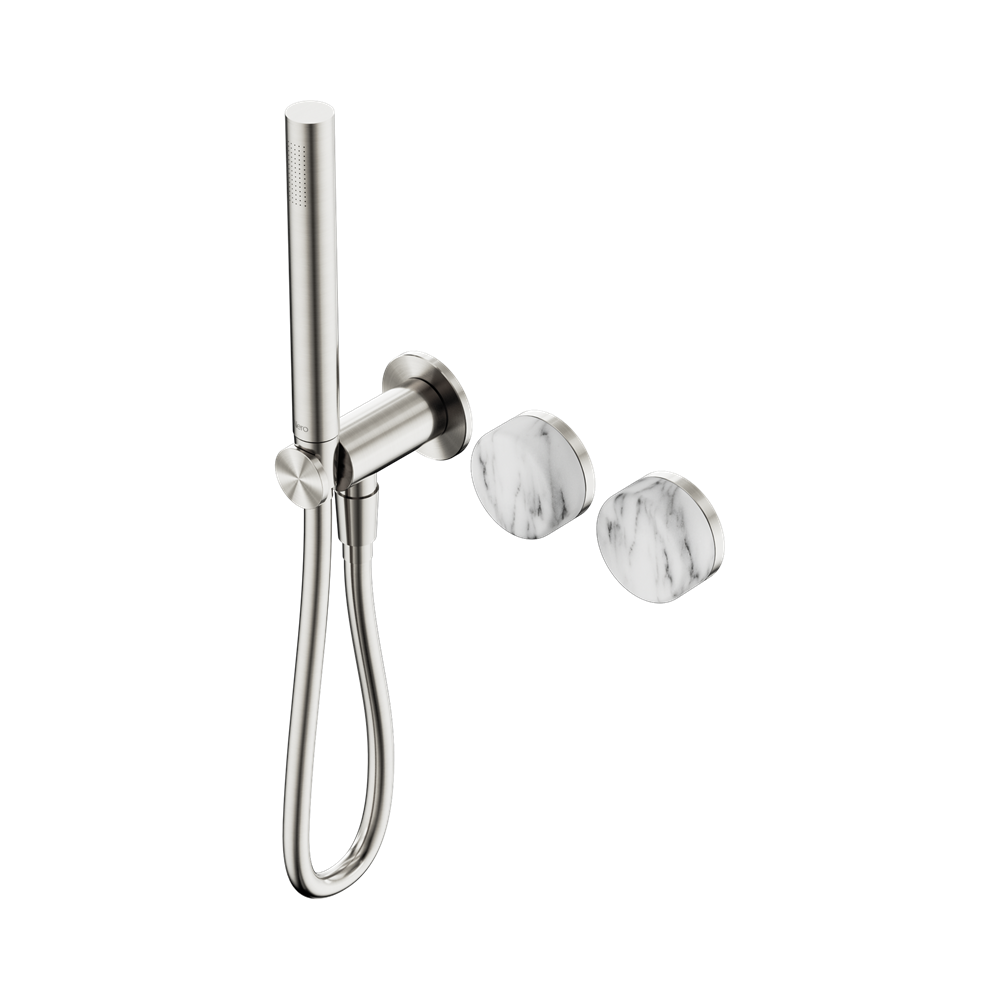 Nero Serenity Progressive Shower System Slim Shower Trim Kit Only Arabescato Corchia Handle Brushed Nickel 24E094BN