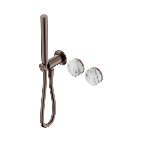 Nero Serenity Progressive Shower System Slim Shower Trim Kit Only Arabescato Corchia Handle Brushed Bronze 24E094BZ