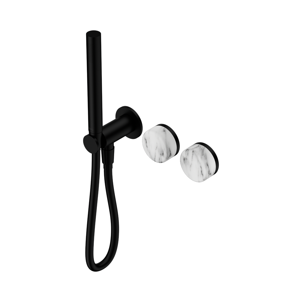 Nero Serenity Progressive Shower System Slim Shower Trim Kit Only Arabescato Corchia Handle Matte Black 24E094MB