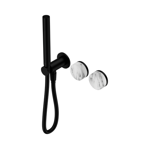 Nero Serenity Progressive Shower System Slim Shower Trim Kit Only Arabescato Corchia Handle Matte Black 24E094MB