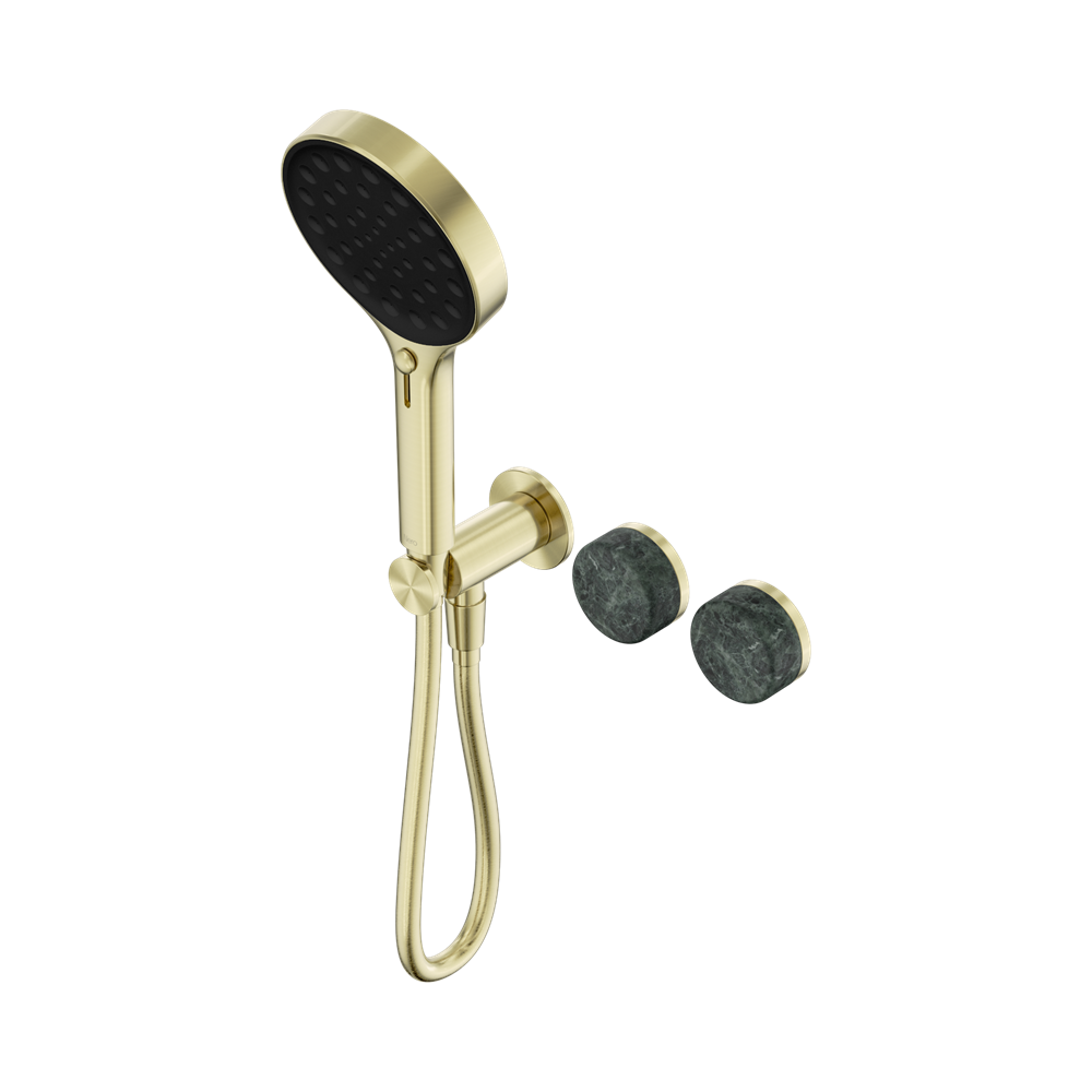 Nero Serenity Progressive Shower System Serenity Shower Trim Kit Only Verde Alpi Handle Brushed Gold 24E098BG