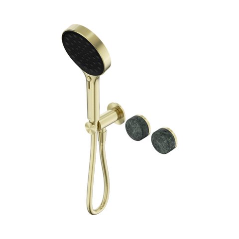 Nero Serenity Progressive Shower System Serenity Shower Trim Kit Only Verde Alpi Handle Brushed Gold 24E098BG