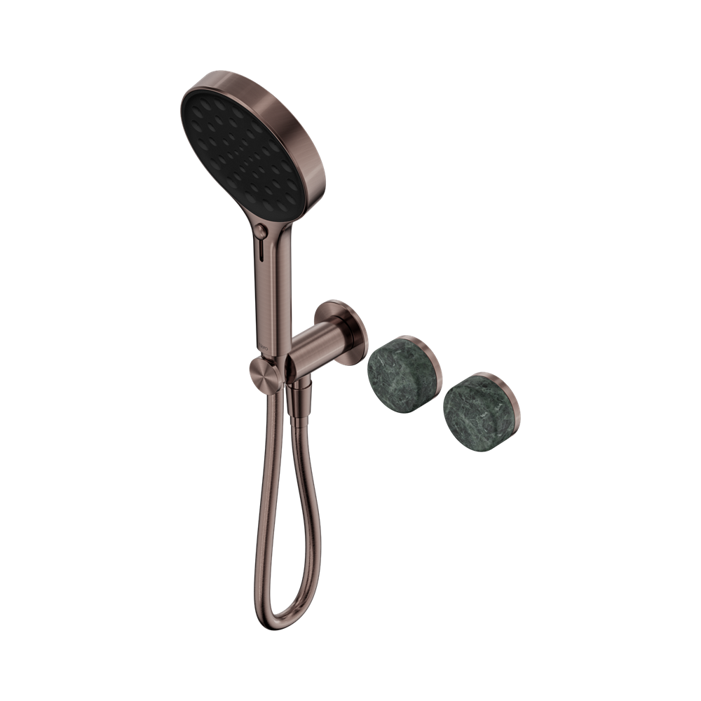 Nero Serenity Progressive Shower System Serenity Shower Trim Kit Only Verde Alpi Handle Brushed Bronze 24E098BZ