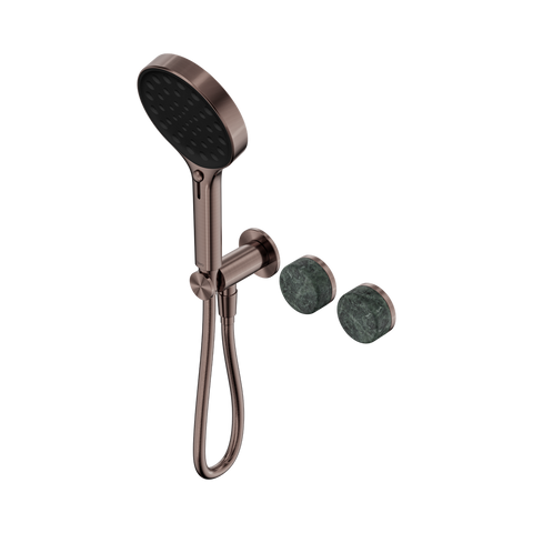 Nero Serenity Progressive Shower System Serenity Shower Trim Kit Only Verde Alpi Handle Brushed Bronze 24E098BZ
