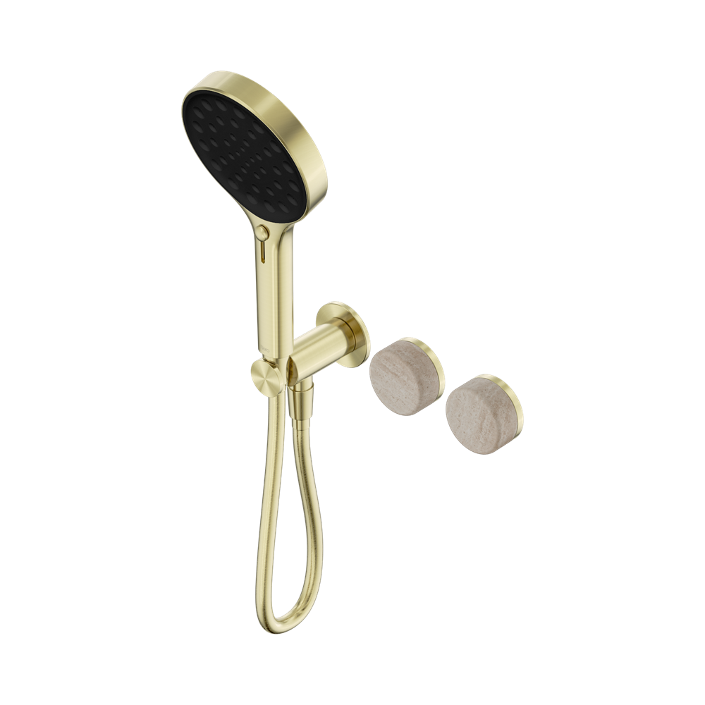 Nero Serenity Progressive Shower System Serenity Shower Trim Kit Only Rome Travertine Handle Brushed Gold 24E099BG