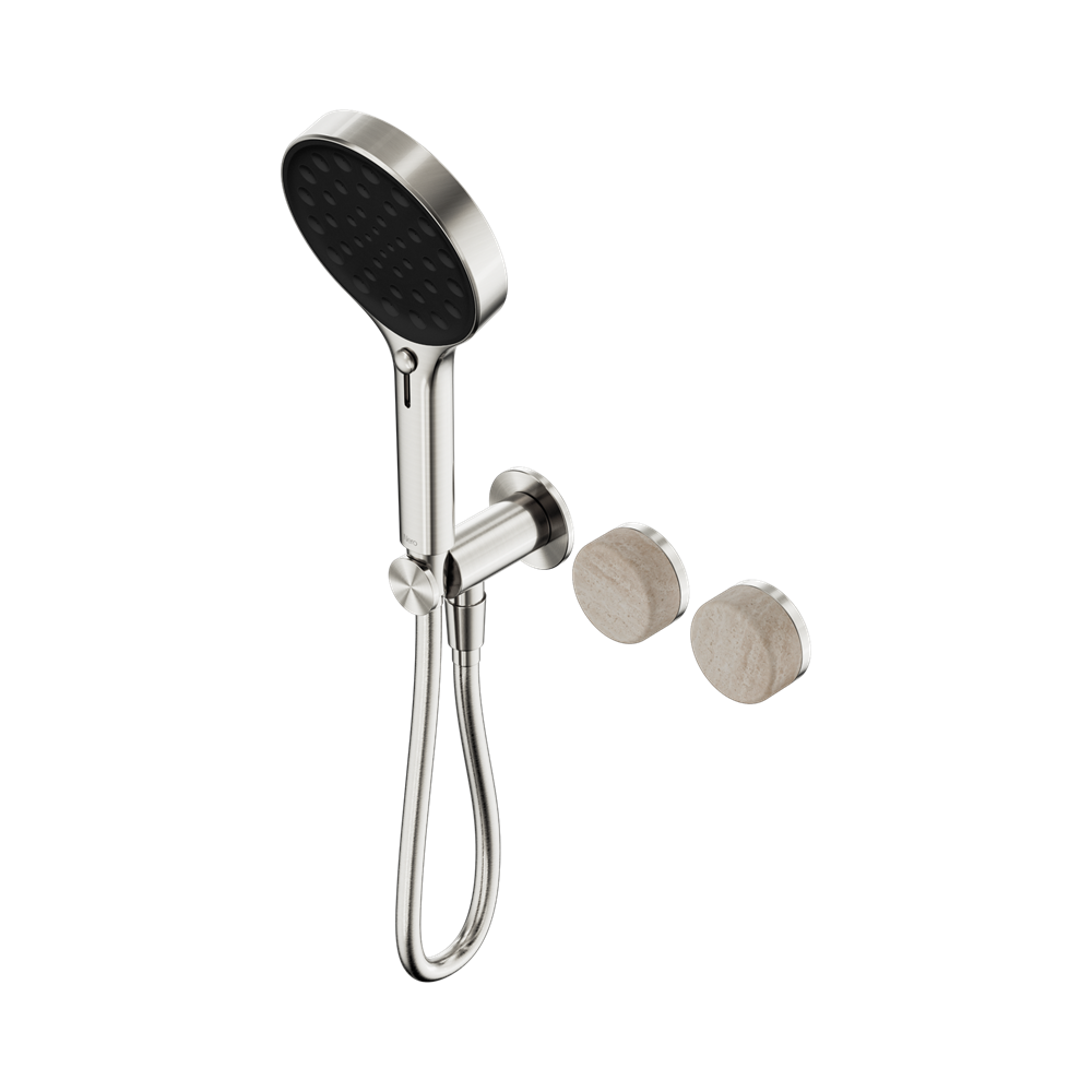 Nero Serenity Progressive Shower System Serenity Shower Trim Kit Only Rome Travertine Handle Brushed Nickel 24E099BN