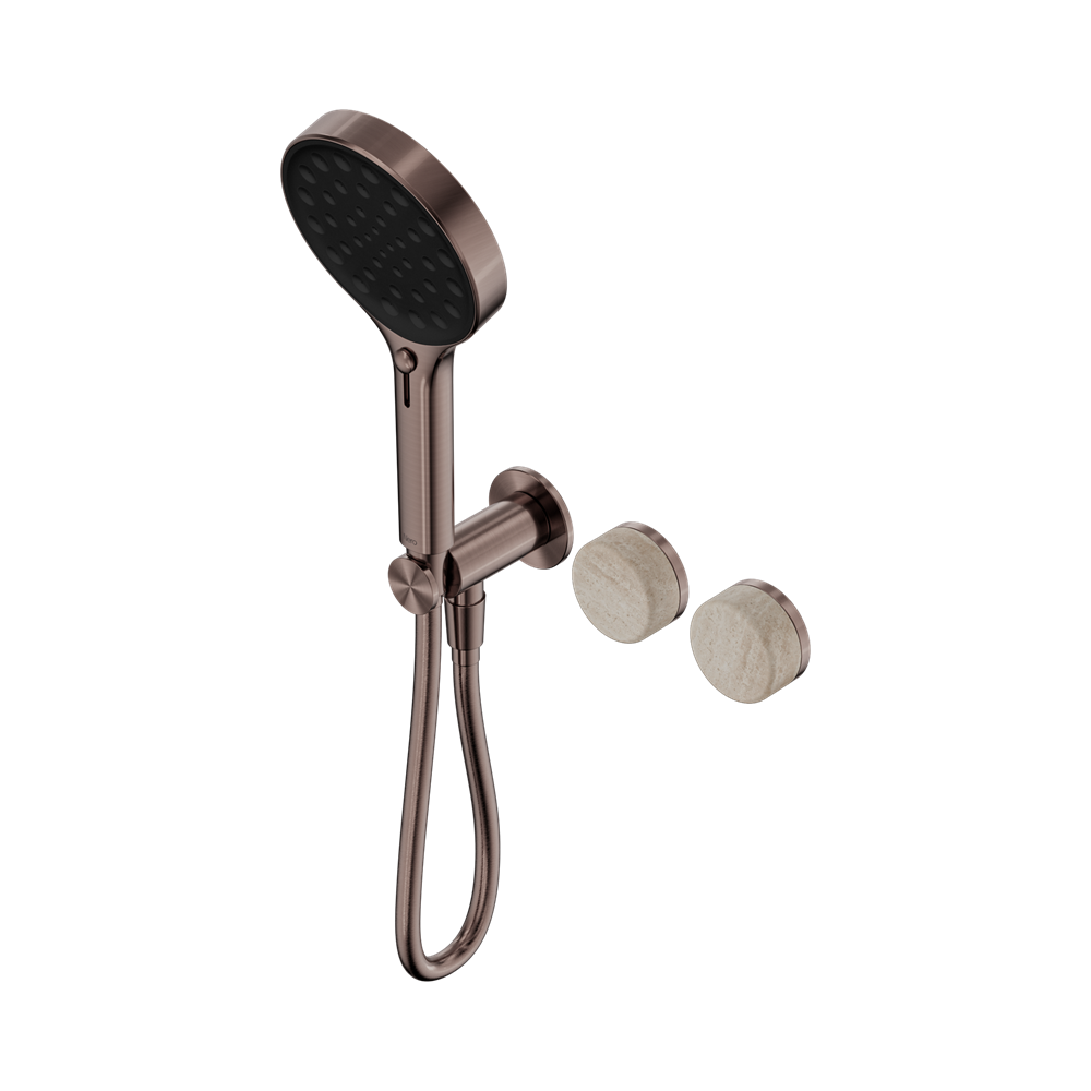 Nero Serenity Progressive Shower System Serenity Shower Trim Kit Only Rome Travertine Handle Brushed Bronze 24E099BZ