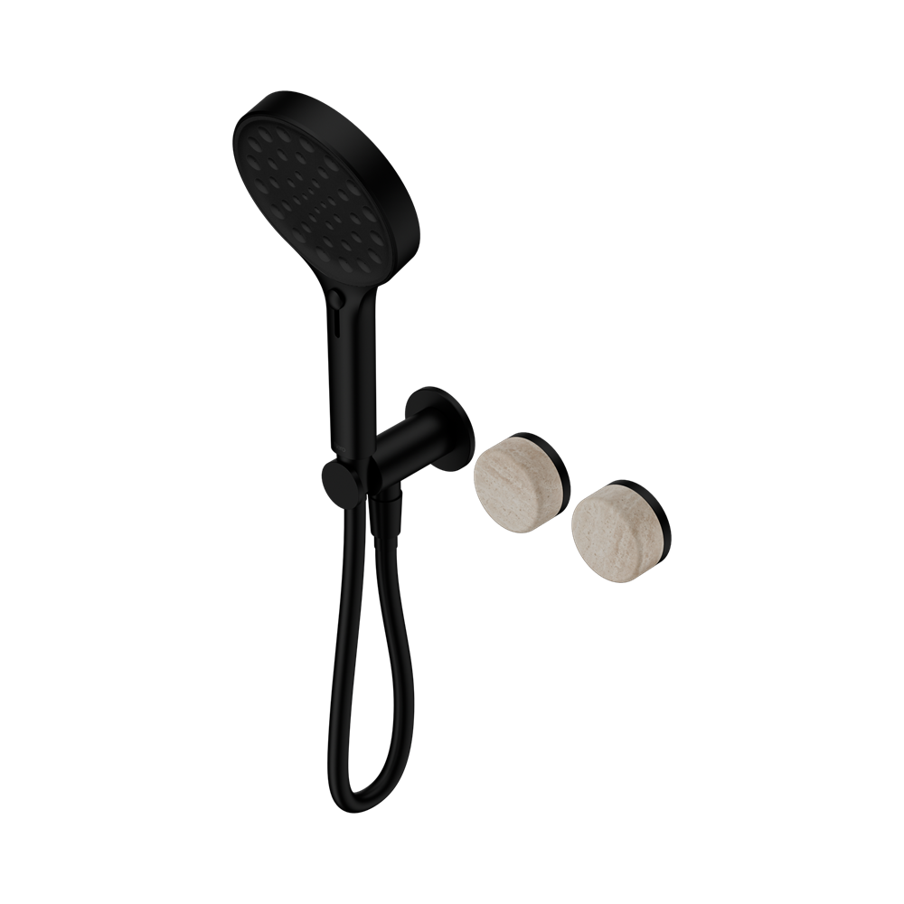 Nero Serenity Progressive Shower System Serenity Shower Trim Kit Only Rome Travertine Handle Matte Black 24E099MB