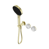 Nero Serenity Progressive Shower System Serenity Shower Trim Kit Only Arabescato Corchia Handle Brushed Gold 24E100BG