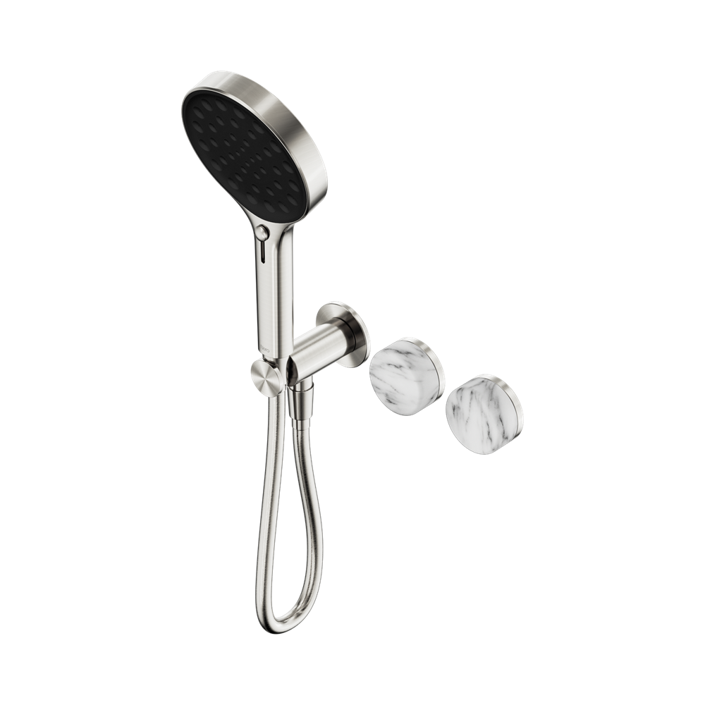 Nero Serenity Progressive Shower System Serenity Shower Trim Kit Only Arabescato Corchia Handle Brushed Nickel 24E100BN