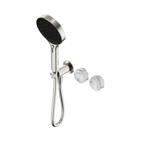 Nero Serenity Progressive Shower System Serenity Shower Trim Kit Only Arabescato Corchia Handle Brushed Nickel 24E100BN