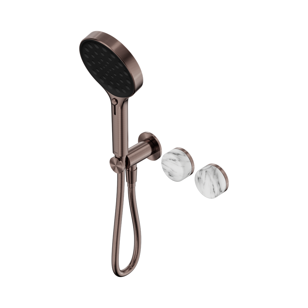 Nero Serenity Progressive Shower System Serenity Shower Trim Kit Only Arabescato Corchia Handle Brushed Bronze 24E100BZ