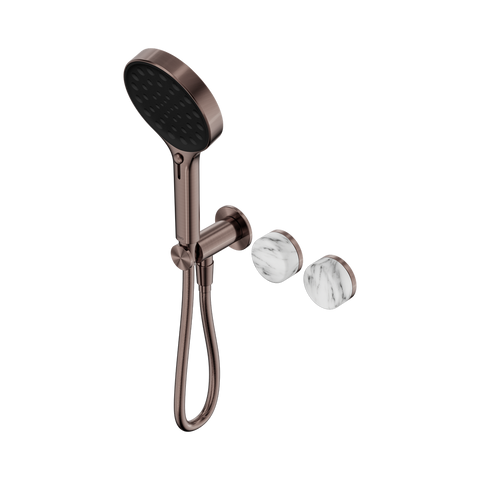 Nero Serenity Progressive Shower System Serenity Shower Trim Kit Only Arabescato Corchia Handle Brushed Bronze 24E100BZ