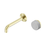 Nero Serenity Progressive Wall Basin Mixer Set 160mm Spout Trim Kit Only Carrara Handle Brushed Gold 24E103BG