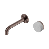 Nero Serenity Progressive Wall Basin Mixer Set 160mm Spout Trim Kit Only Carrara Handle Brushed Bronze 24E103BZ