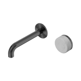 Nero Serenity Progressive Wall Basin Mixer Set 160mm Spout Trim Kit Only Carrara Handle Gunmetal 24E103GM