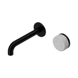 Nero Serenity Progressive Wall Basin Mixer Set 160mm Spout Trim Kit Only Carrara Handle Matte Black 24E103MB